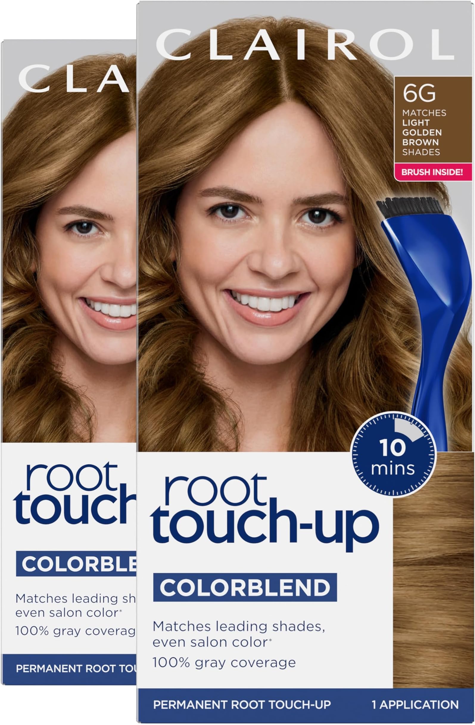 root touch-up by nice'n easy permanent hair dye, 6g light golden brown color, pack of 2