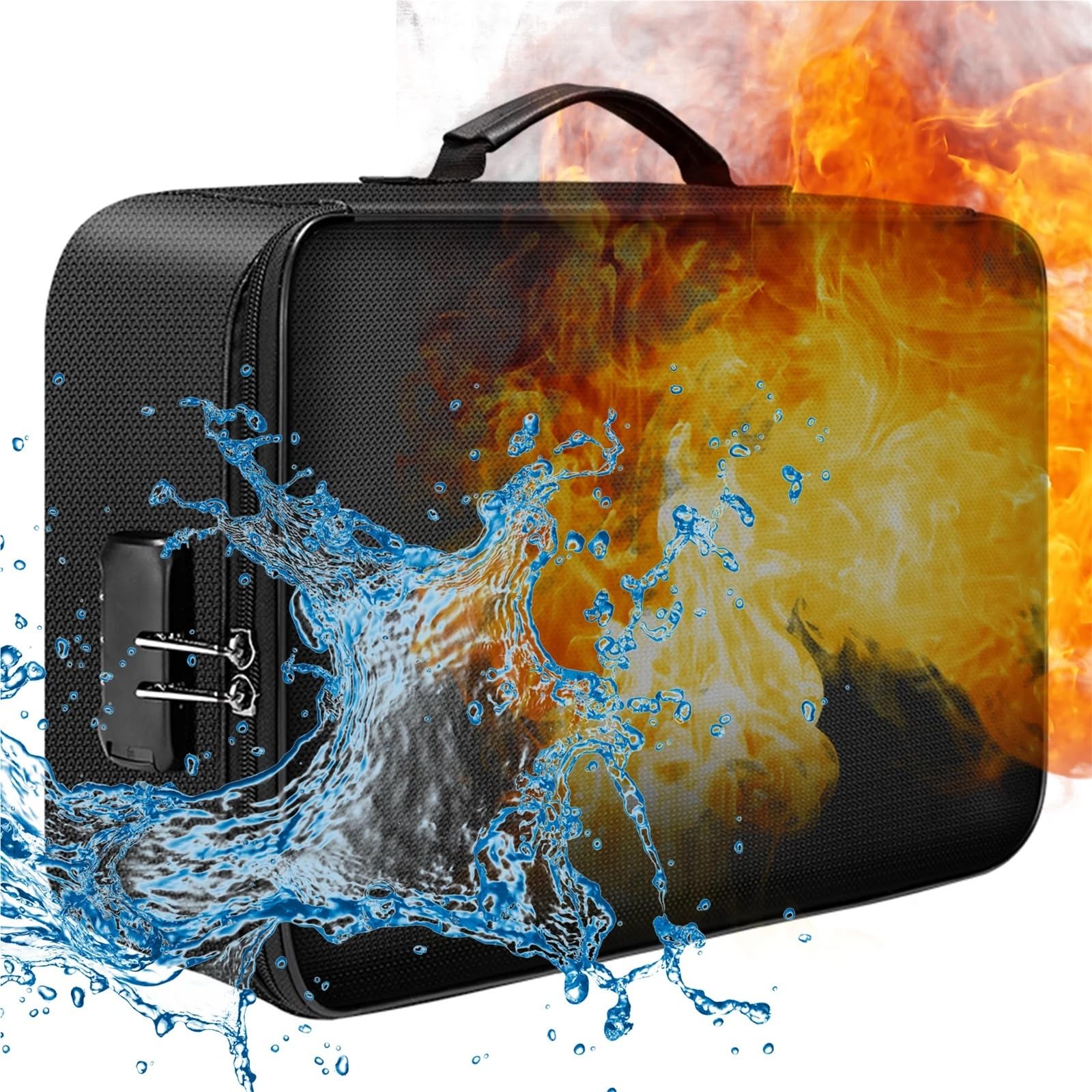 Borsa portadocumenti ignifuga con chiusura a cerniera, resistente al fuoco e all'acqua, organizer for riporre denaro per Documenti Passaporto