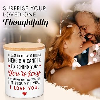 Anniversary Couple, Valentines Gifts for Her, Him - Romantic Gifts for Husband, Wife, Men, Women, Girlfriend,Boyfriend, Love Candle - Lemongrass Valentines Soy Wax Candle 10 Oz
