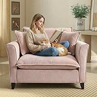 ERYE Chenille Upholstered Accent Chair 33.9" Wide Seat, 2 Pillows, Removable Washable Covers - Modern Armchair for Living Room Bedroom Office