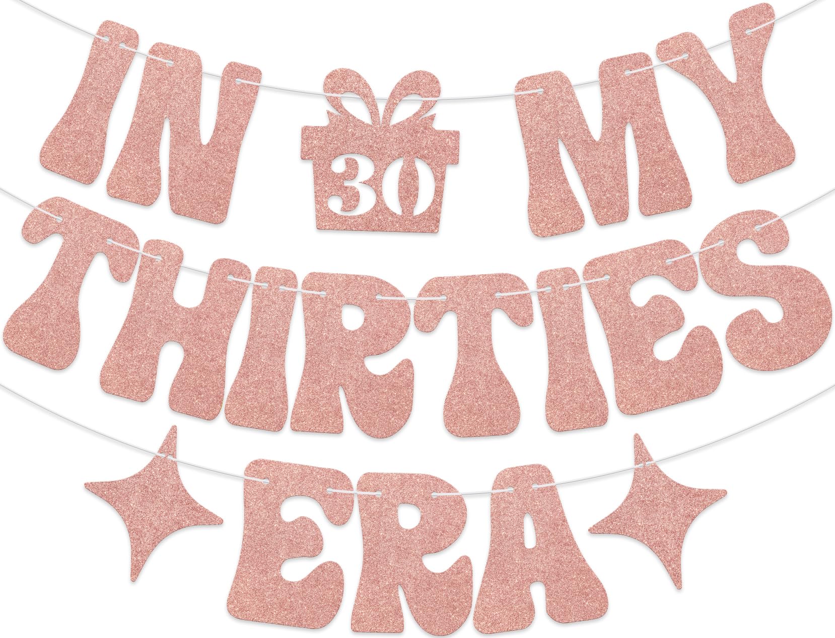 In My Thirties Era Banner, Happy 30th Birthday Banner, 30 Flirty & Thriving Birthday Decorations, Death To My Twenties Party Decoration Sign Rose Gold