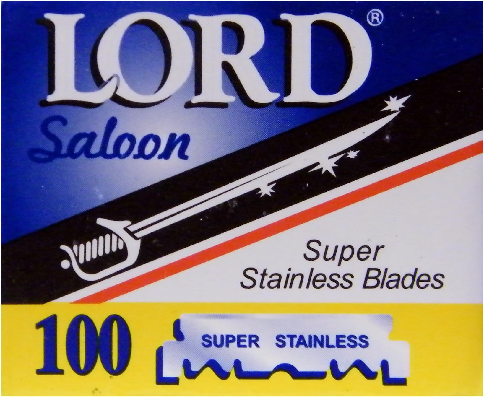 Lord 100 Razor Blades Super Stainless Single edge for Barbers