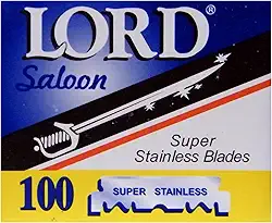100 Lâminas de barbear Lord, super inoxidáveis, borda única para barbeiros