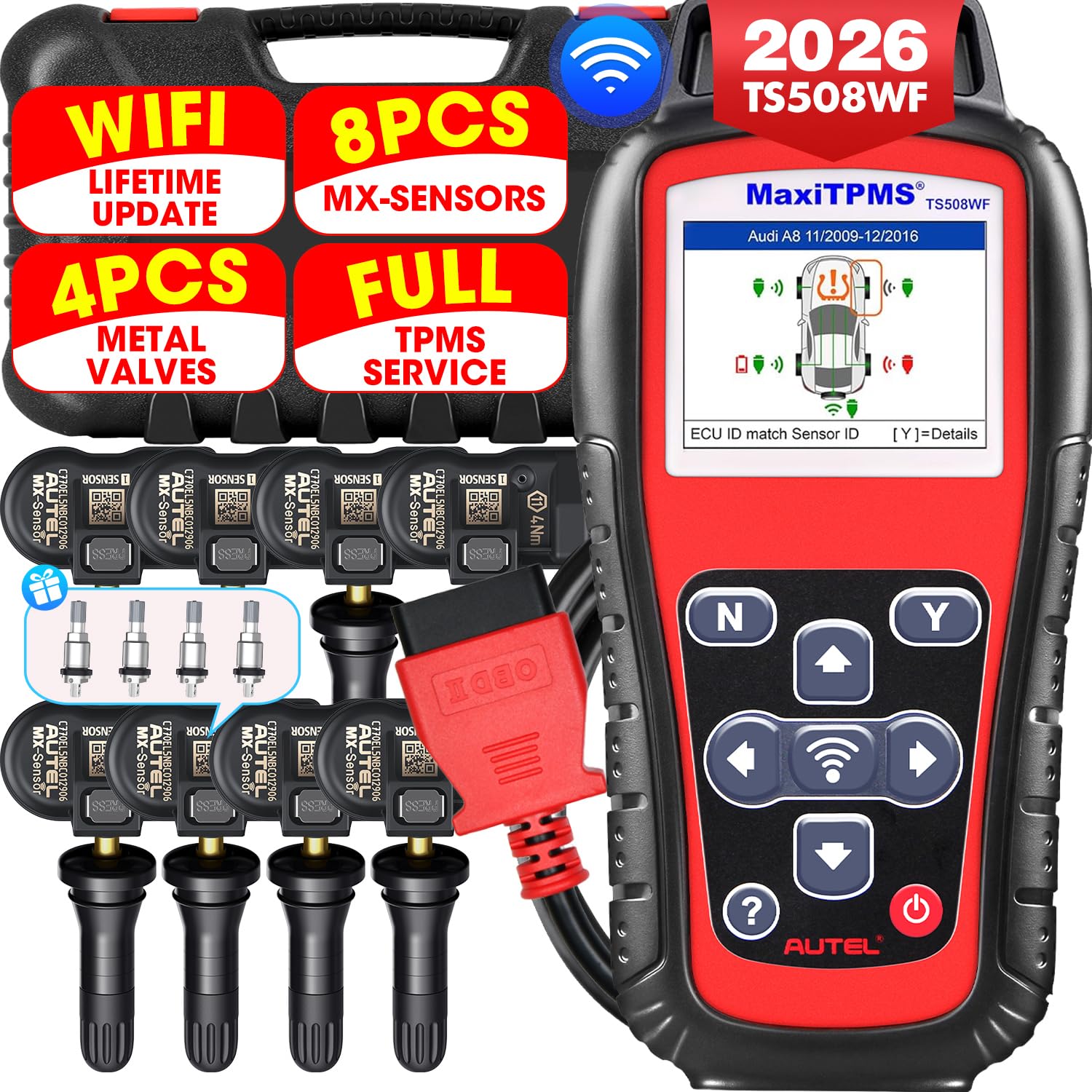 Autel MaxiTPMS TS508WF KIT, TPMS Programming Relearn Tool, Lifetime Update