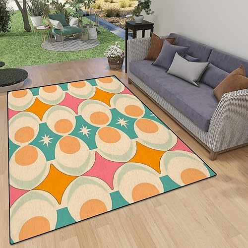 Miniatura 4 de Alfombra moderna de mediados de siglo de los años 50, sin costuras, para patio, alfombra de juego moderna, antideslizante, decoración del hogar,