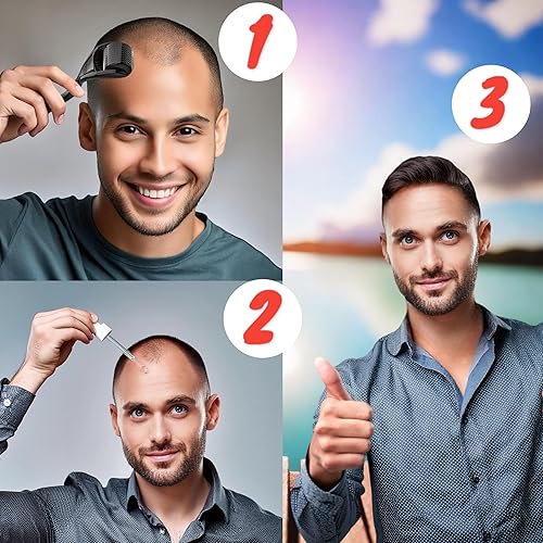 Miniatura 5 de Paquete de 6 unidades de minoxidil al 5% para hombres para tratamiento de crecimiento del cabello, solución líquida extra fuerte 5% tópica,