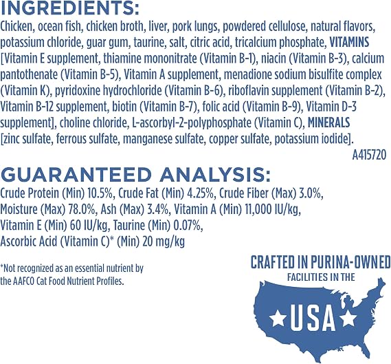 Purina ONE Grain Free, Natural Senior Pate Wet Cat Food, Vibrant Maturity 7+ Chicken & Ocean Whitefish Recipe - (12) 3 oz. Pull-Top Cans