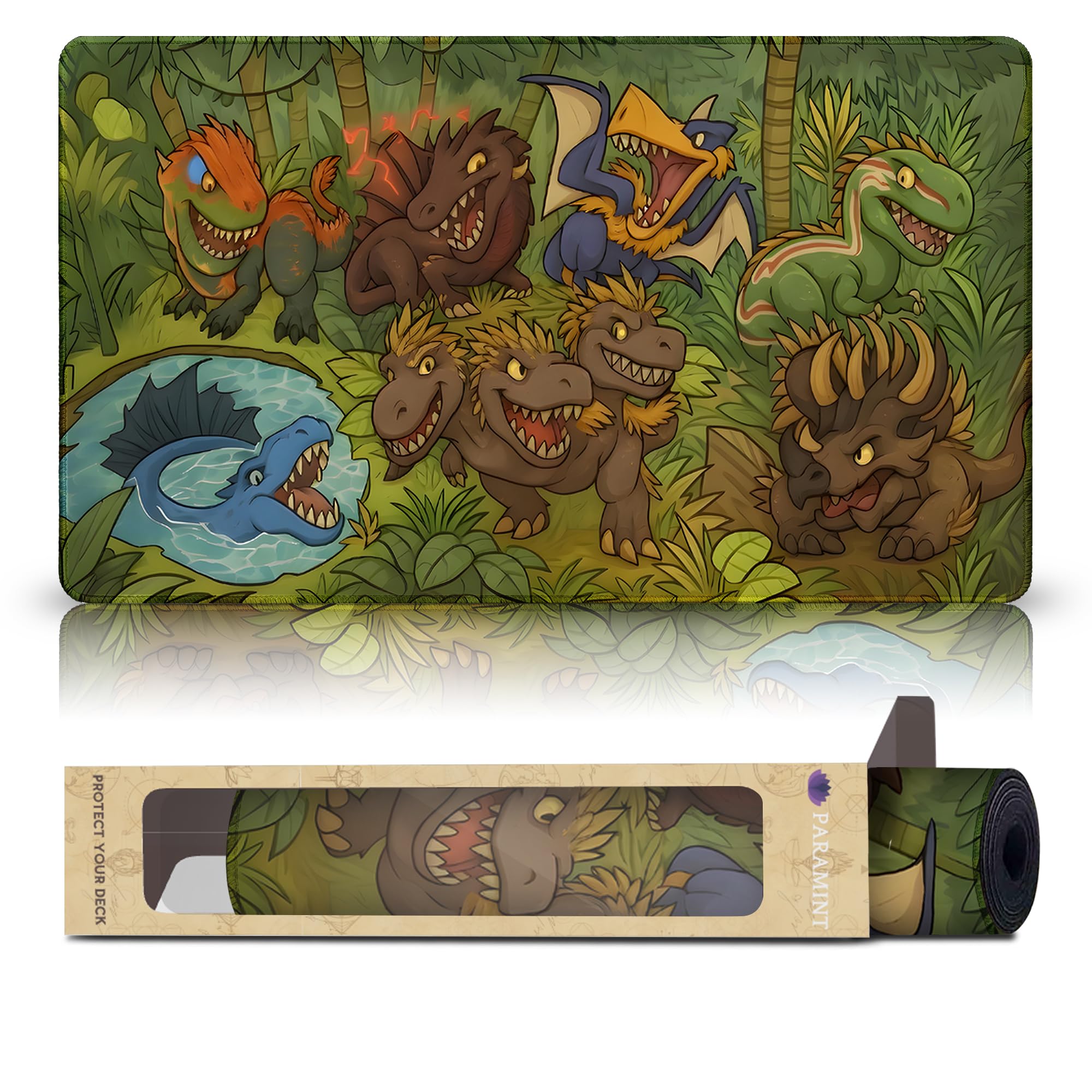 Wizcraft Gaming Elder Dinos (Stitched) - MTG Playmat - Compatible with Magic The Gathering Playmat - Play MTG, YuGiOh, TCG - Original Play Mat Art Designs & Accessories
