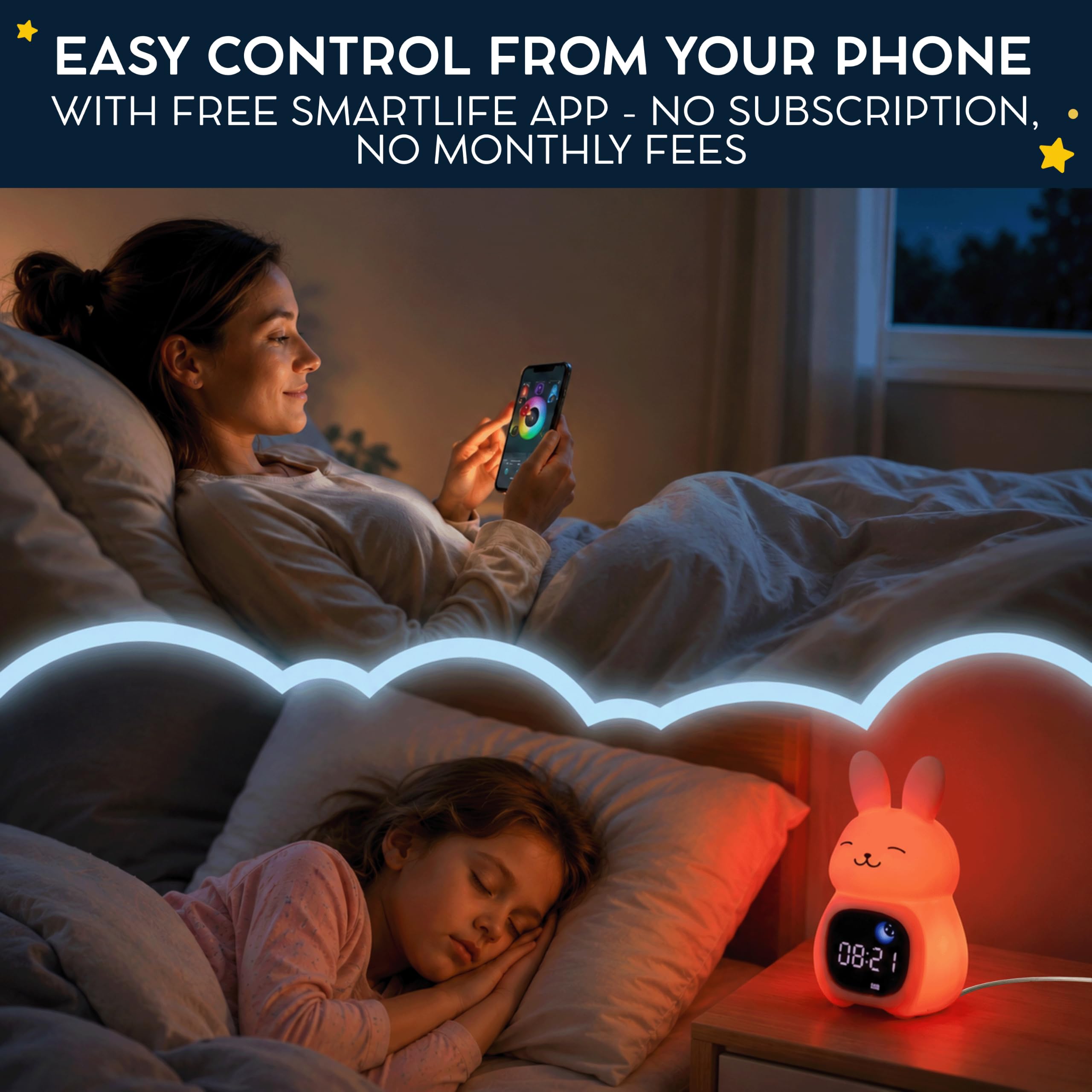 Reloj despertador para niños con control de aplicación