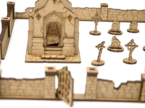 Miniatura 3 de TowerRex Graveyard Crypt Cemetery DD Miniaturas de madera corte láser Fantasy Terrain Escala de 1102in para Calabozos y Dragones Pathfinder Other
