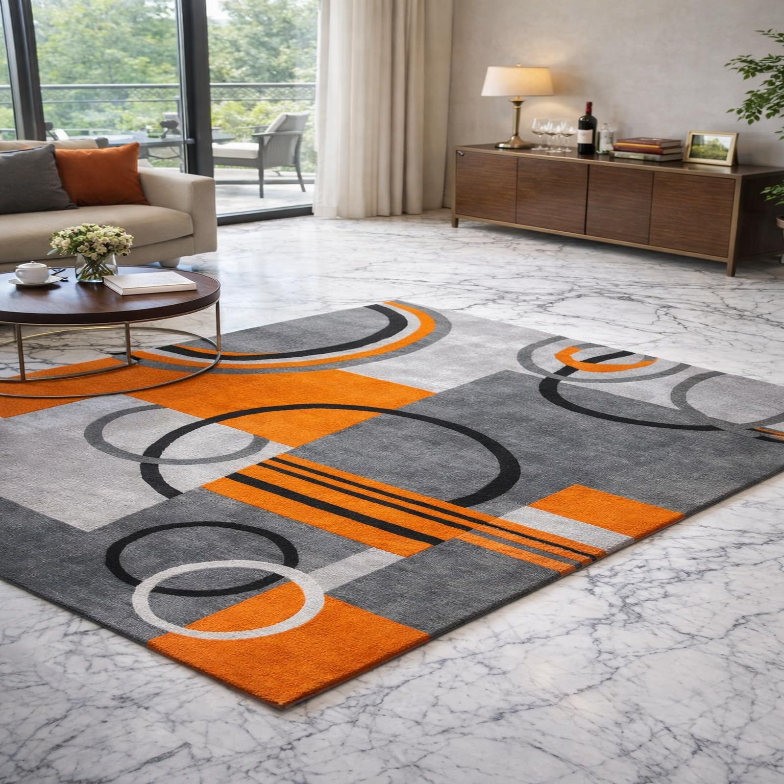 Alfombra de pelo corto suave para suelos resbaladizos moderna de 180 x 280 cm