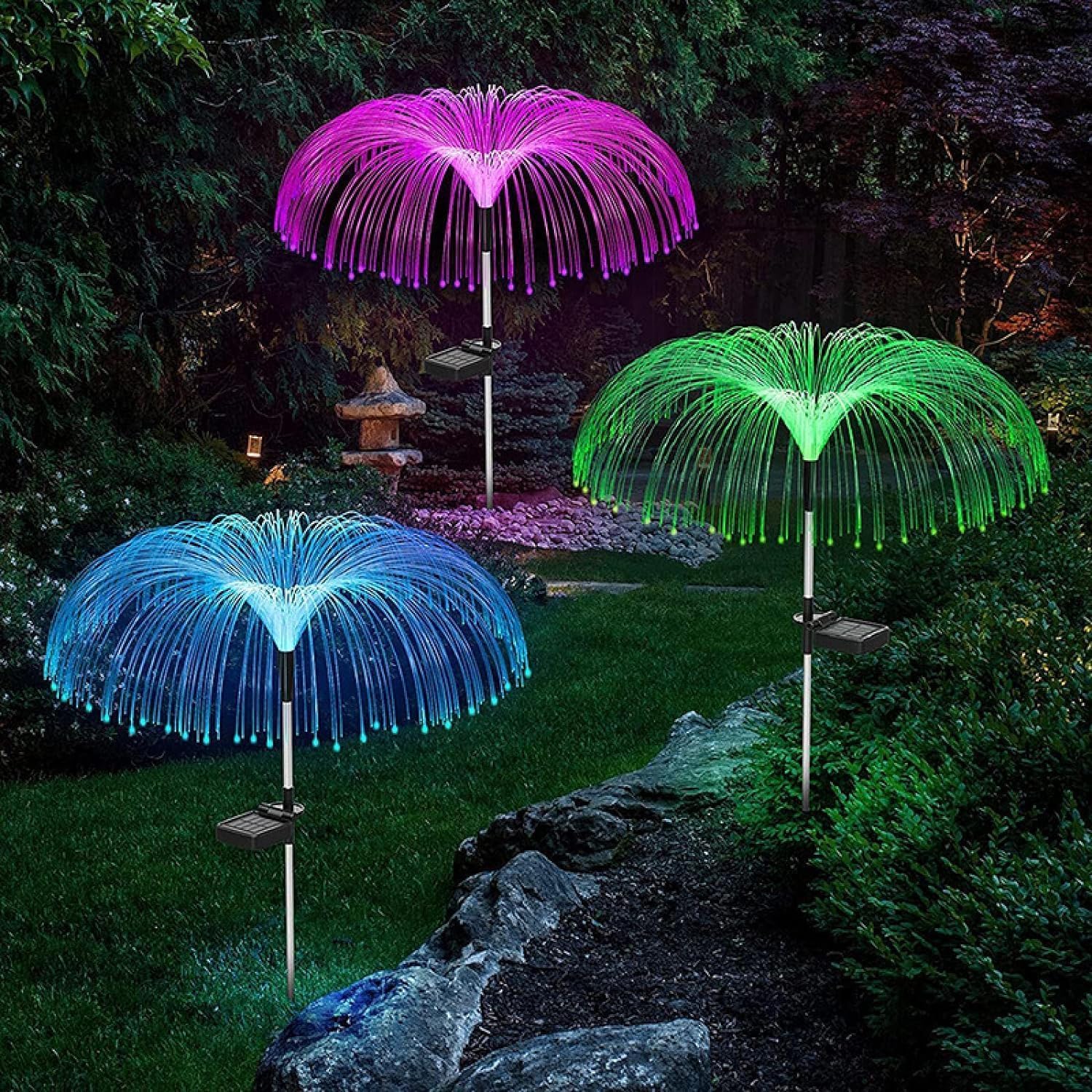 NEOPOL 2 Pc LED Solar Light Outdoor Garden Balcony Terrace Wall Rechargeable Waterproof Decorative Pathway Lights for Home (Jelly Fish Light) (B0D6QQY4SJ) Amazon Price History, Amazon Price Tracker