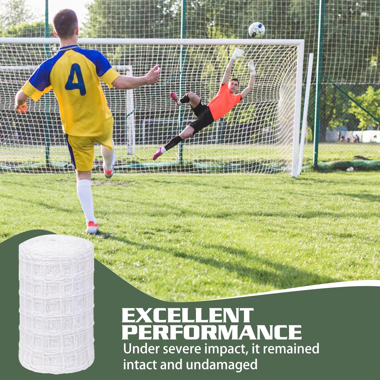 Rete di ricambio per porta da calcio, 3 m x 2 m, in polipropilene, per cancello da calcio, rete per cancello da calcio, rete da calcio, per allenamento di calcio, gioco di calcio
