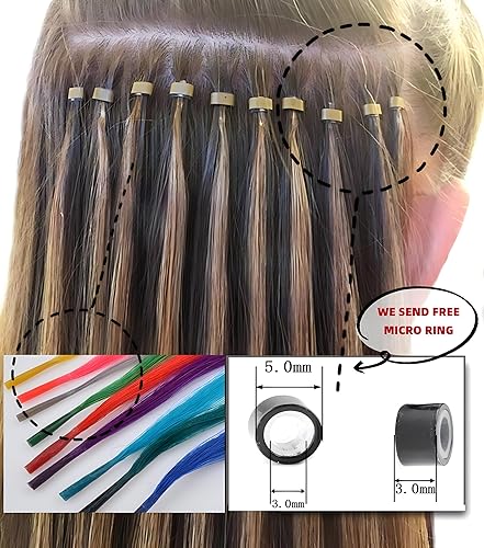 Miniatura 6 de Extensiones de cabello arcoíris de los años 100, con reflejos, fibra sintética con punta en I, extensiones de cabello de colores para niños, mujeres