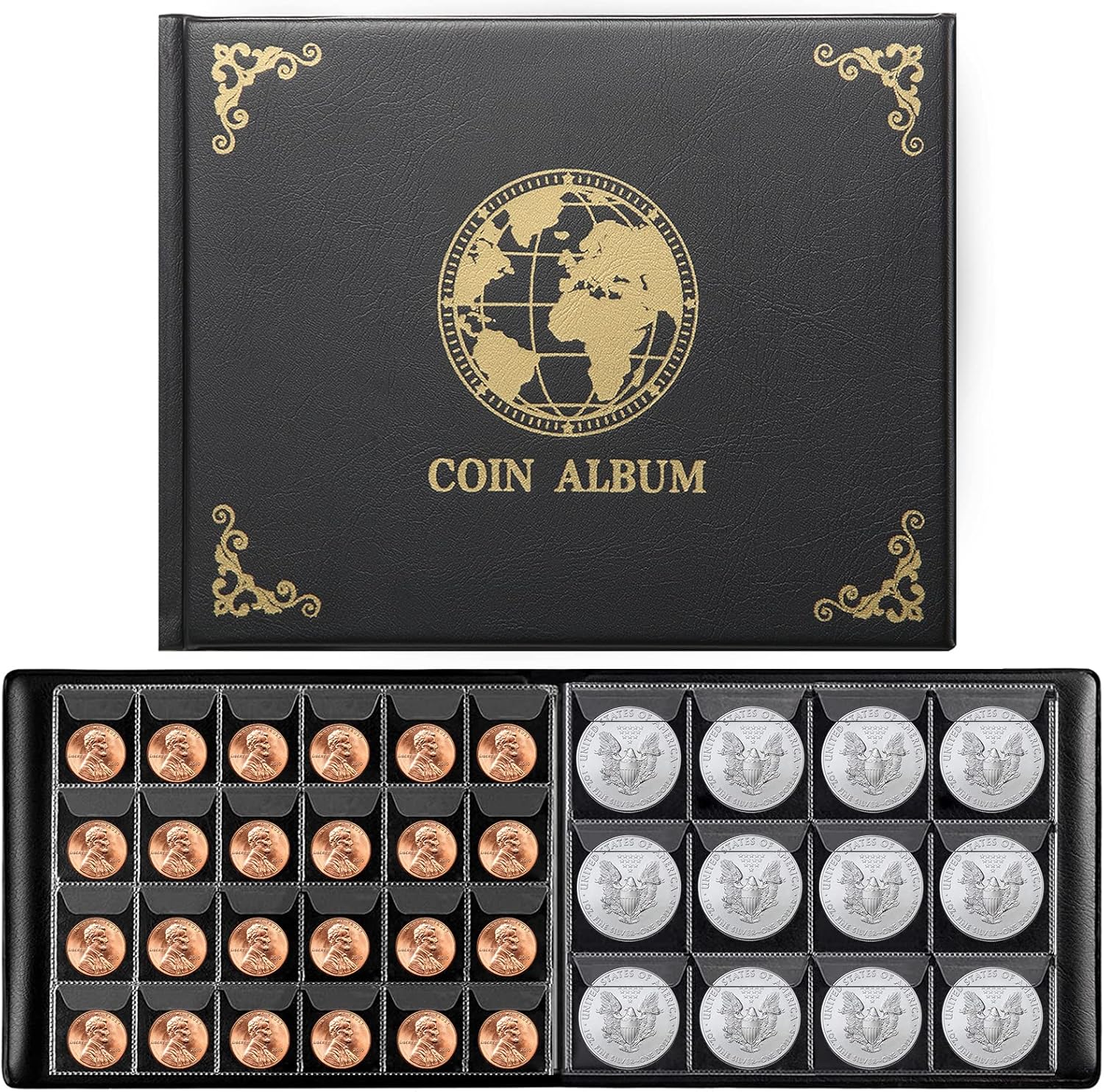 MUQING Coin Collection Holder Supplies, 216 Pockets Coin