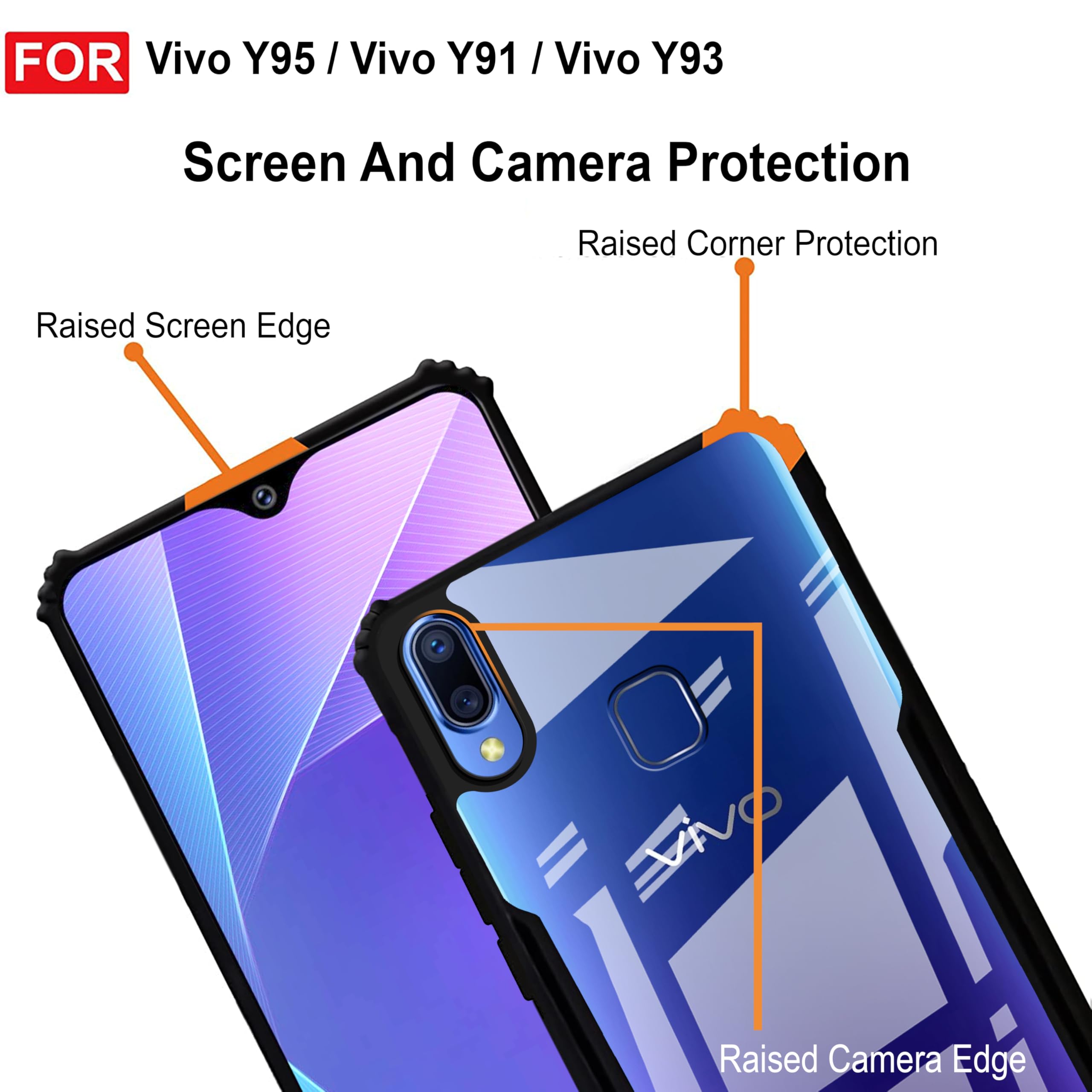 Vivo Y95 Case - Clear Matte TPU PC Cover -5