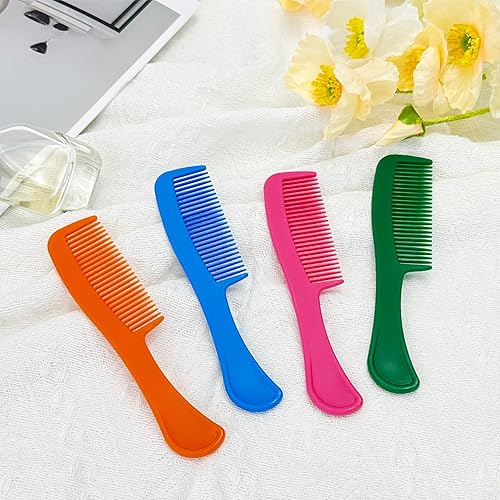 Miniatura 6 de 100 peines a granel envueltos individualmente, juego de peines de pelo de 4 colores para mujeres, hombres y niños, coloridos peines de viaje a