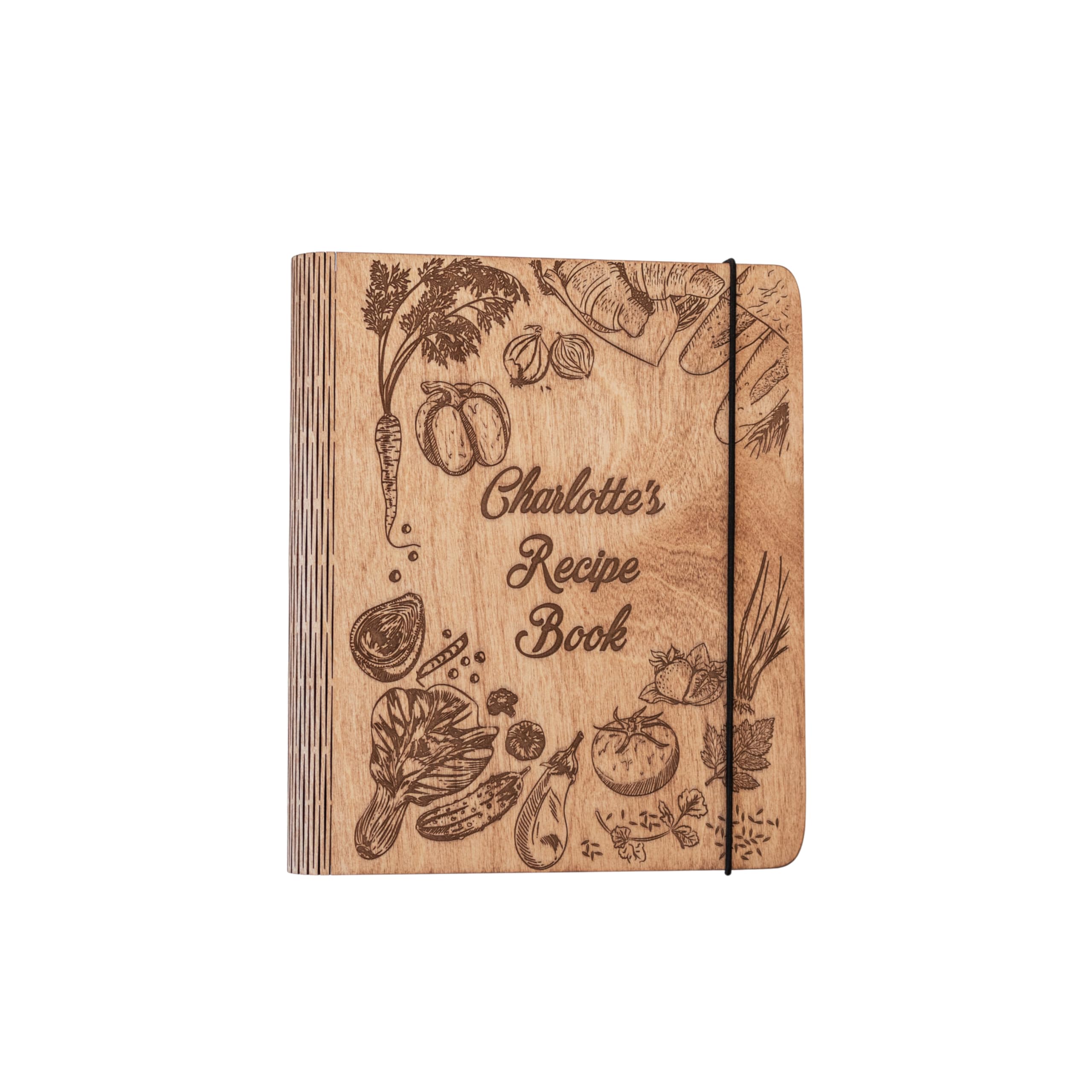 ENJOY THE WOOD Personalized Recipe Book Binder - Wooden Blank Family Cookbook Journal to Write in Your Own Recipes - Customized Recipe Binder, Recipe Books to Write in (Peppers, Small (A6))