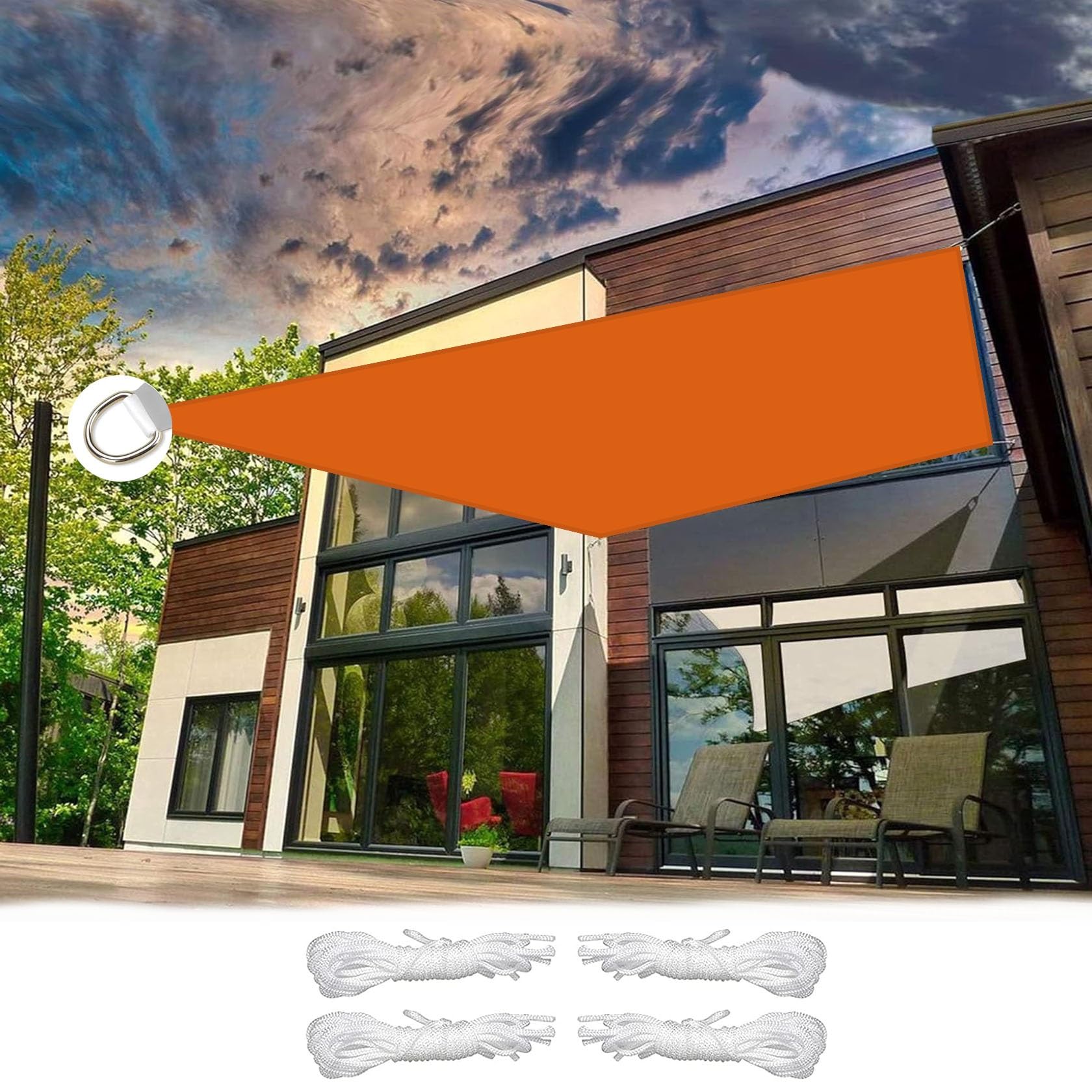 Filet protection solaire contre la chaleur et la pluie sur balcon
