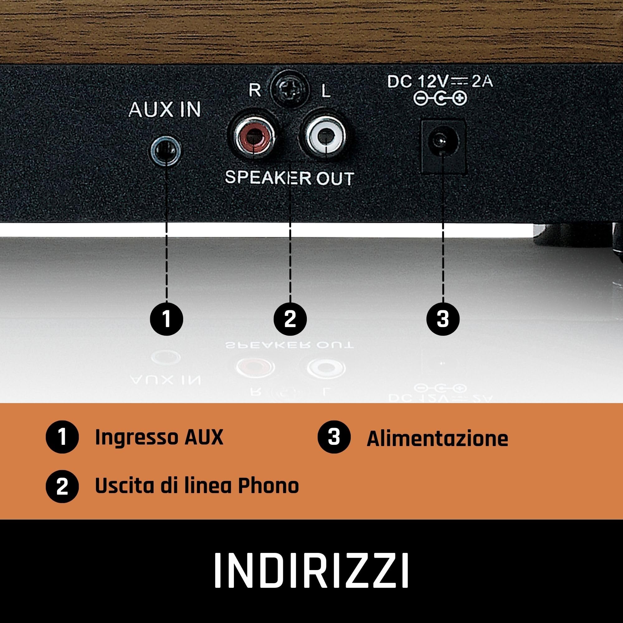 Lenco LS-100 Giradischi Hi-Fi Bluetooth 5.0 20 watt RMS Altoparlanti esterni