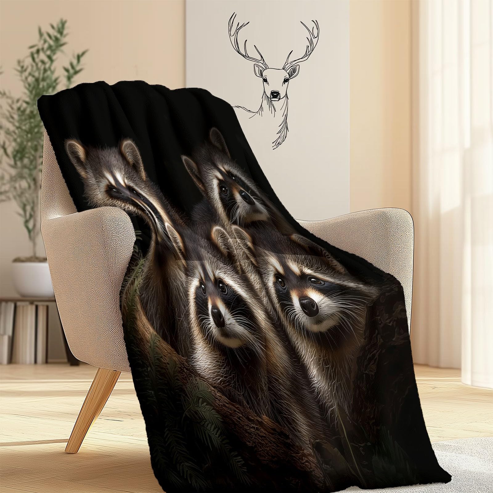 King (220 x 240 cm) termiczny ciepły koc polarowy, całoroczny, czarny, flanelowy, na zewnątrz, zwierzęta, szop, pies, miękki i lekki, pluszowy koc, prezent dla dorosłych i dzieci