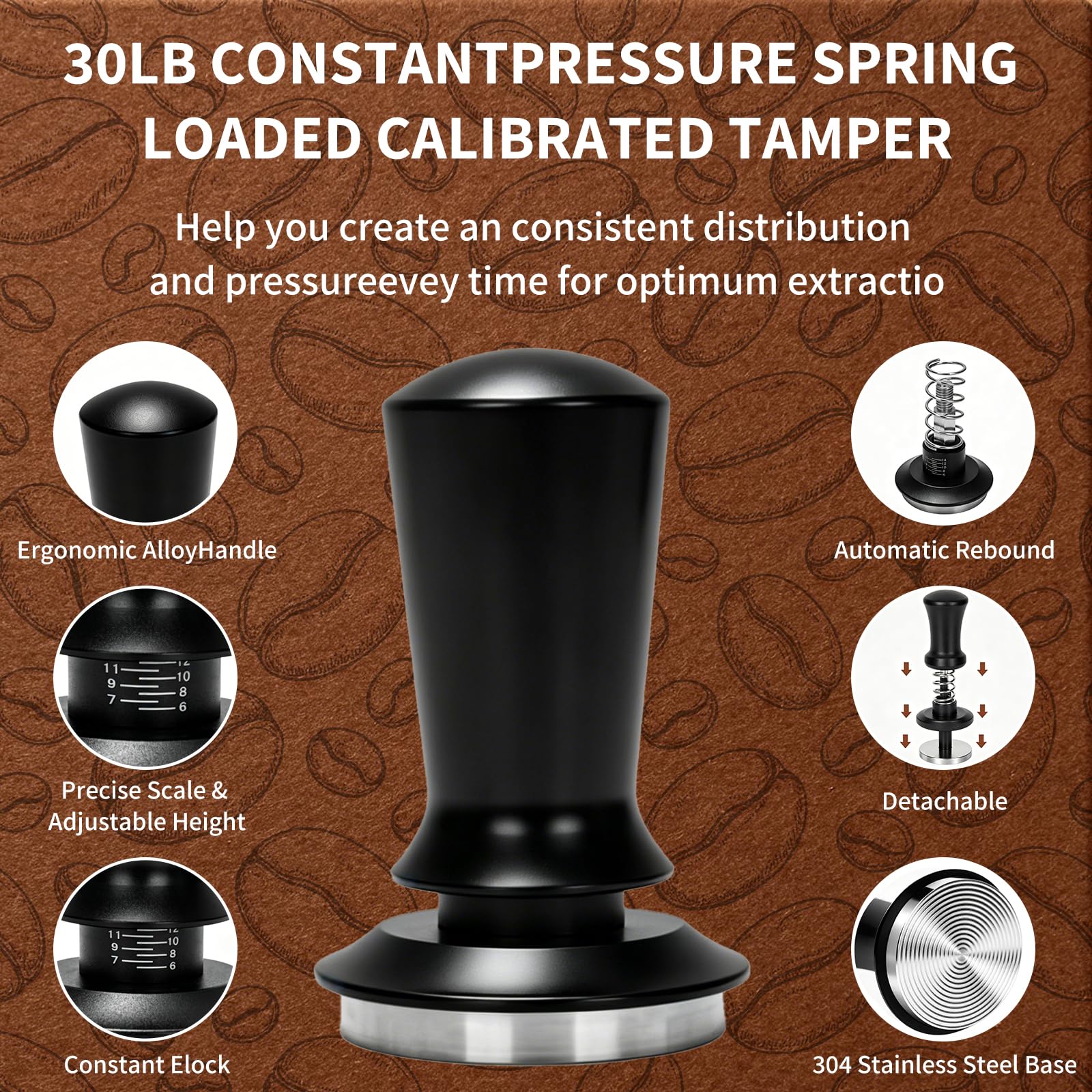 7-teiliges Barista Set 51mm aus hochwertigem Edelstahl für perfekten Kaffeegenuss zu Hause inkl. WDT Tool, Tamper & Tamperstation - Premium Espresso Zubehör für Siebträgermaschine