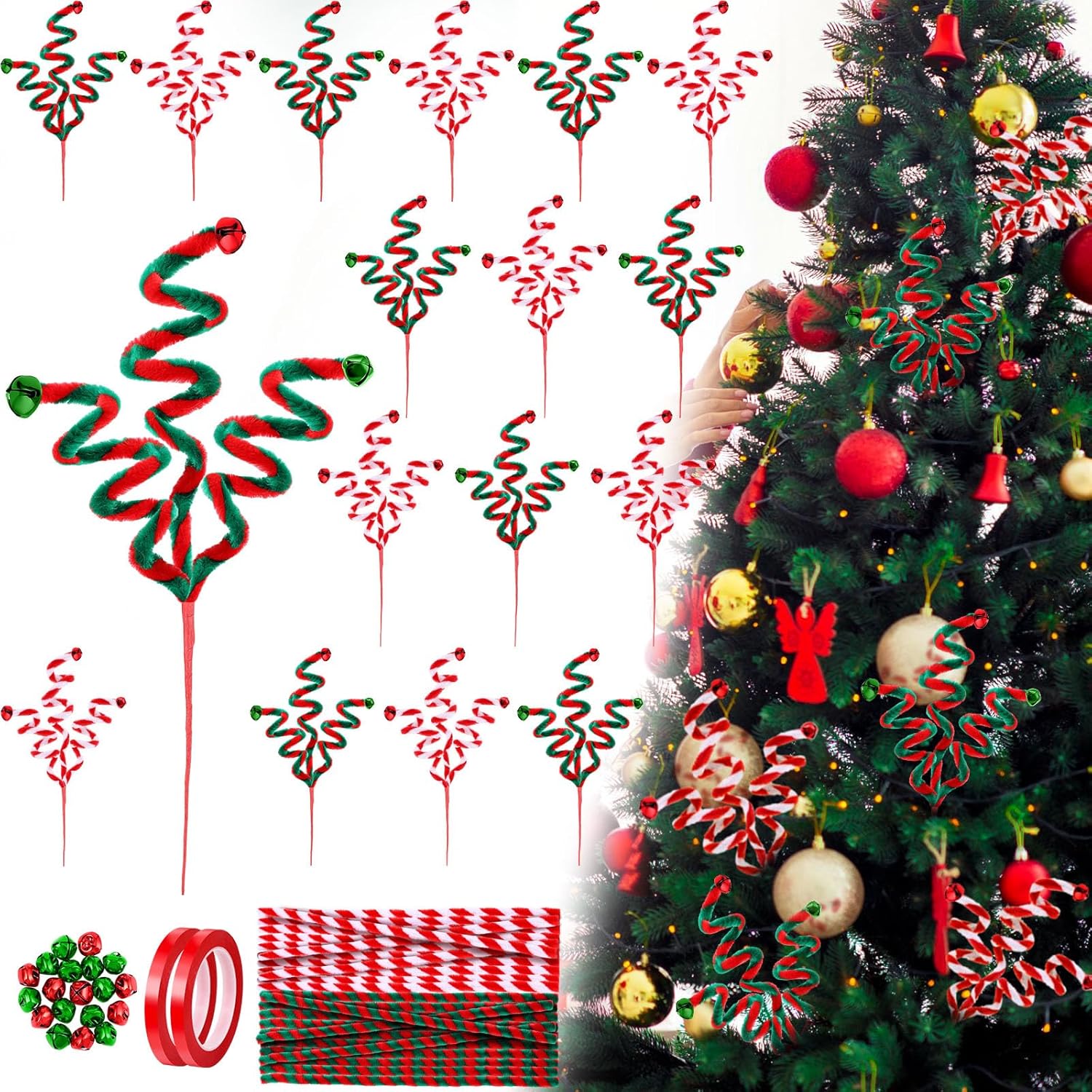 Deekin 122 Pcs Christmas Tree Decoration Bulk, Christmas