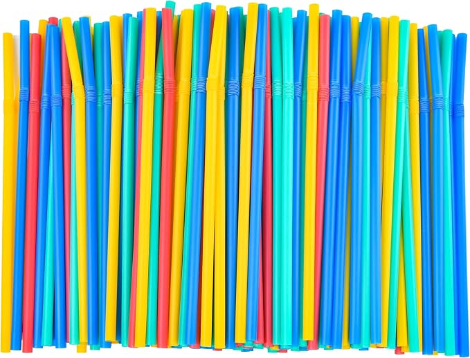 Pitillos biodegradables flexibles multicolor 100 unidades miniatura 9