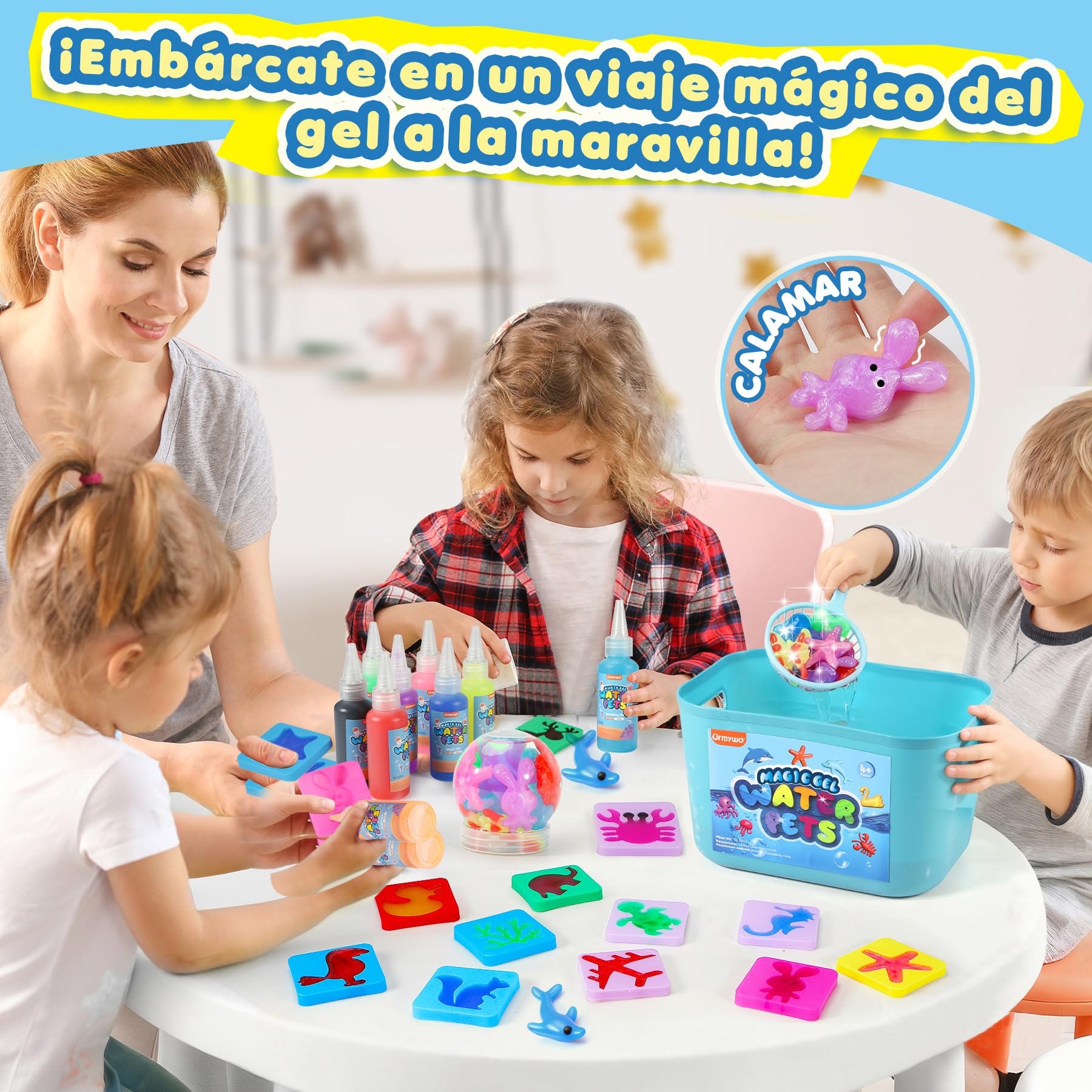 URMYWO Aqua Gelz, 3D Magic Water Elf Kit con 20 Geles y 24 Moldes para Manualidades Niños Creativas, Juguetes DIY, Juegos Educativos y Regalo Original para Niños y Niñas a Partir de 3 Años