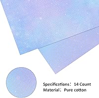 Vista 4 de Pllieay 4 piezas de tela Aida impresa, tela de punto de cruz, tela de bordado, 18 x 12 pulgadas, patrones impresos de cielo estrellado