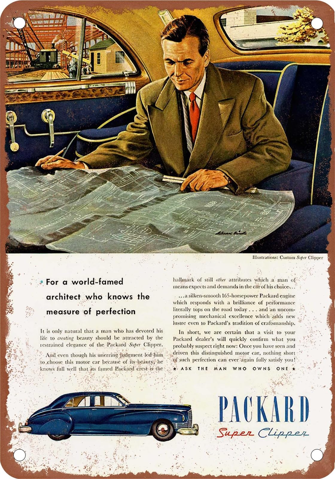 Miaomansenstore Metal Sign - 1946 Packard Vintage Ad 06 - Old Retro Rusty Look Home Decor