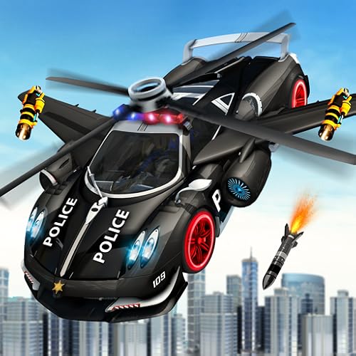 Polizeihubschrauber Flying Heli Car Shooting Game - City Rescue Mission Simulator-Spiele