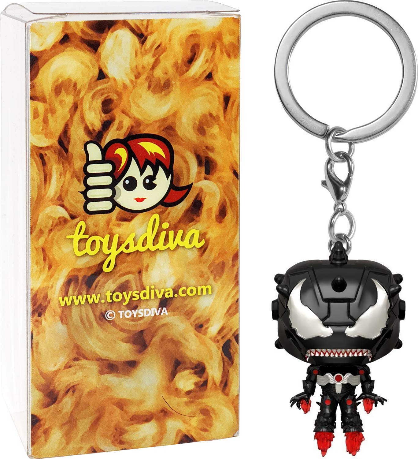 Venomized IRO n Ma n (Collector Corps Exc): Fun ko Pocket P o p ! Vinyl Figure Bundle with 1 Compatible 'ToysDiva' Graphic Protector (46463 - B)