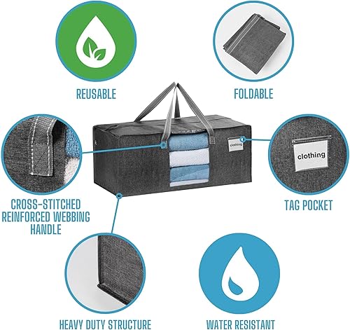 Vista 63 de VENO Paquete de 6 bolsas de mudanza extra grandes para mudanza universitaria, bolsas de almacenamiento resistentes, cajas de embalaje y suministros