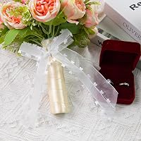 VGOODALL 100 db Fehér Esküvői Masni Autó Dekorációhoz - Szatén Szalag Díszítés Antennára, Visszapillantó Tükörre - 25 x 12 cm Kézzel Készíte 6