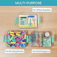 Vista 7 de Vtopmart - Paquete de 4 contenedores de almacenamiento de plástico de 6 cuartos de galón con tapas, contenedores sensoriales transparentes