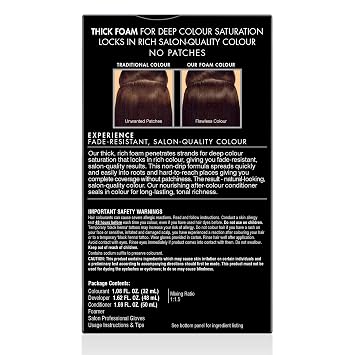 John Frieda Precision Foam Colour Dark Chocolate Brown 4BG, 1 Application | Full Gray Coverage, Anti-Fade Color, Rich Chocolate Tone, Deep Saturation, Easy Foam Application