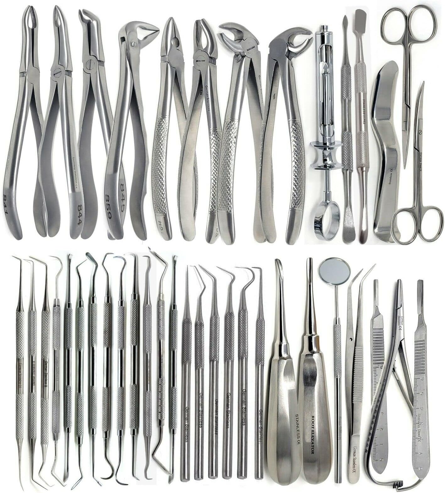 Top Grade 80pc Dental Extraction Extracting Scalers Forceps Elevators Set Kit