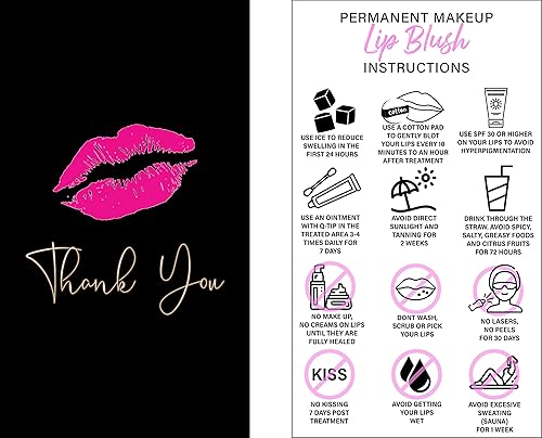 Miniatura 8 de BRAWNA Paquete de 100 instrucciones de post Cuidados De Las Cejas Permanentes - Tarjetas de agradecimiento españolas para el cuidado posterior de