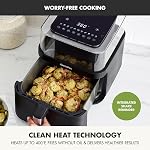 GreenPan 7QT Clearview Extra Large Air Fryer, 360° clear window, PFAS-free non-stick ceramic drawer and tray, heat up to 400°F, 13 presets, shake reminder, keep warm, delayed start, dishwasher safe parts