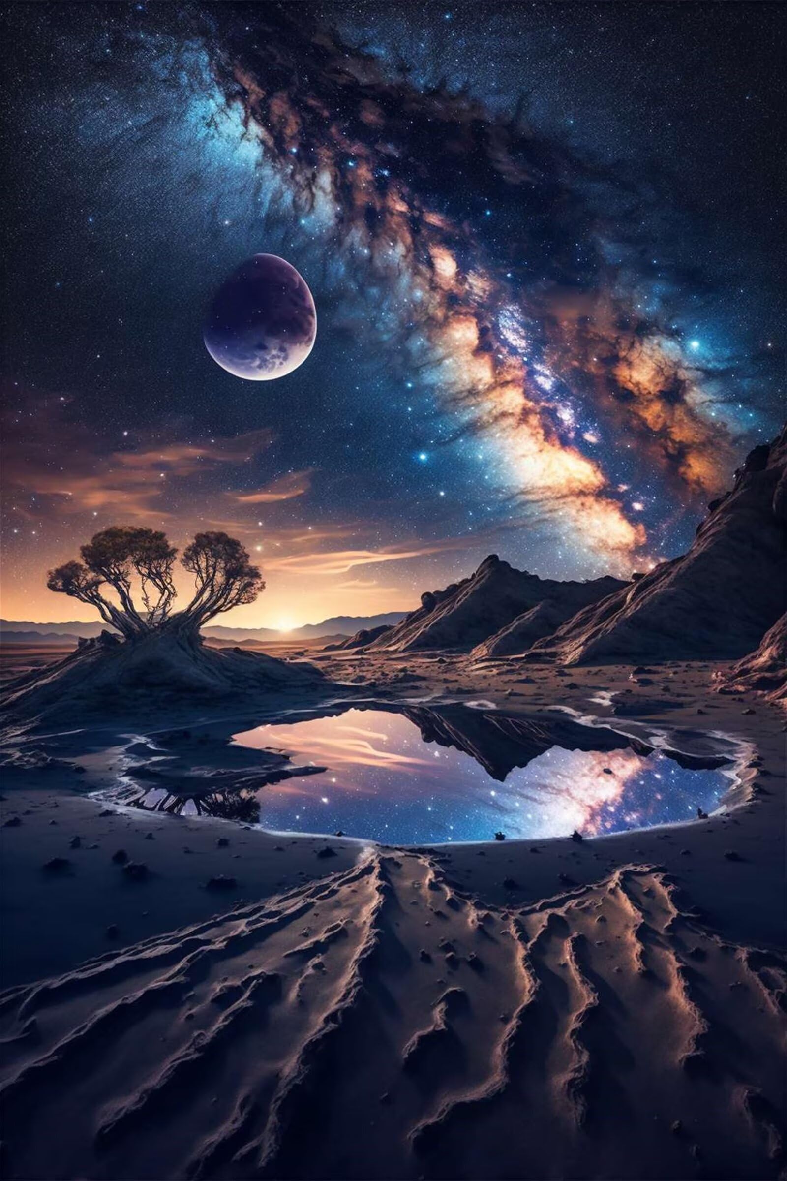 Puzzle dla dorosłych, 1200 elementów, Starry Sky Landscape Artwork Puzzle 75 x 50 cm, kolorowe puzzle "zrób to sam" do dekoracji domu, rodzinne puzzle dla początkujących i dzieci