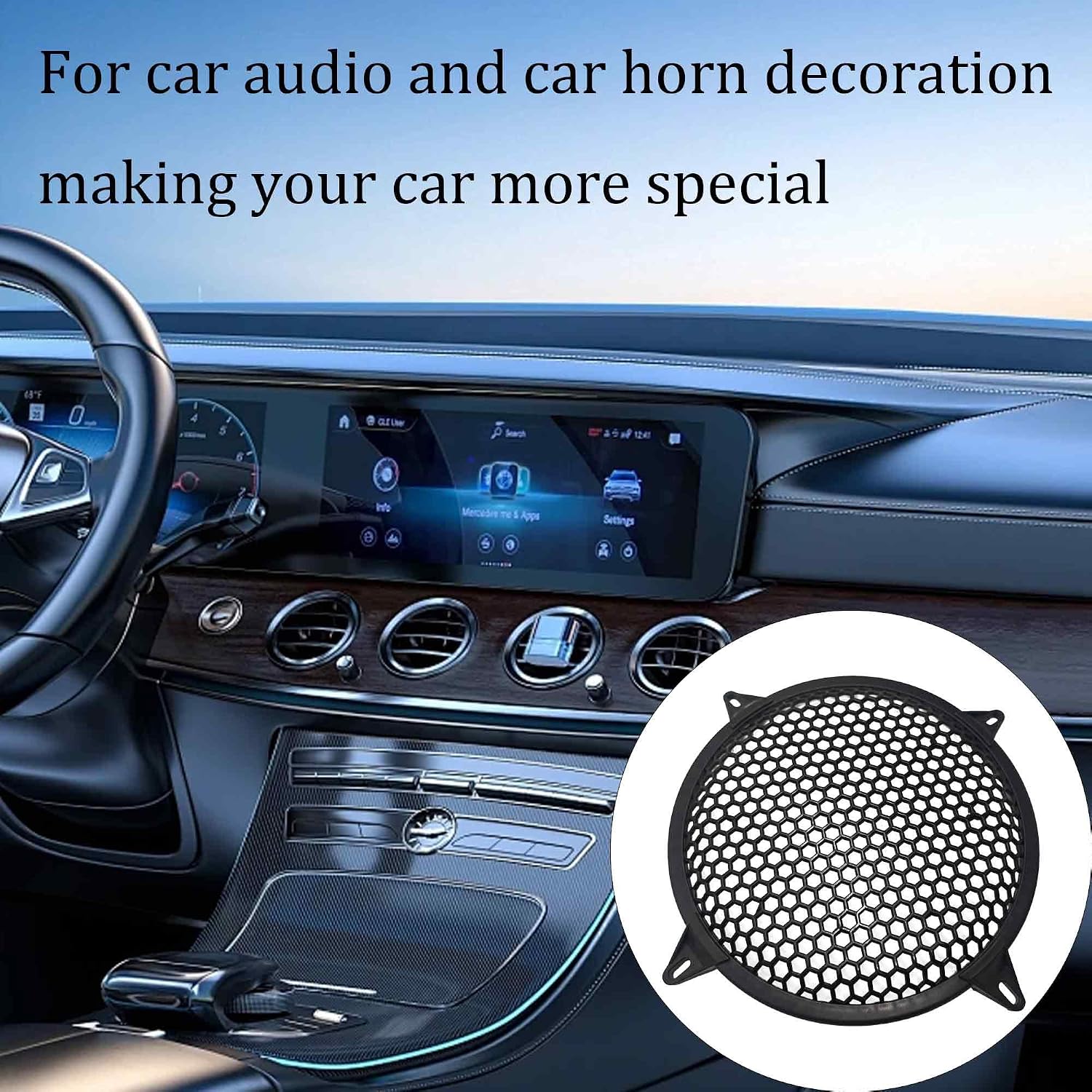 10 Inch Plastic Subwoofer Grill Cover Black Round Waffle Speaker Mesh Protector with Mounting Screws for Car Audio DIY Home Speaker image 5