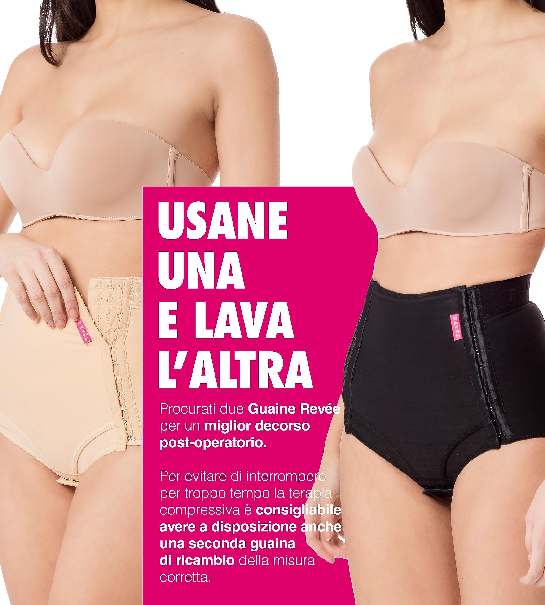 REVÉE Guaina Compressiva Post-operatoria - Guaina Post-Parto Cesareo, Isterectomia, Mini-Addominoplastica, Lipofilling, Fascia Addominale Donna Post-Parto - Terapia Compressiva