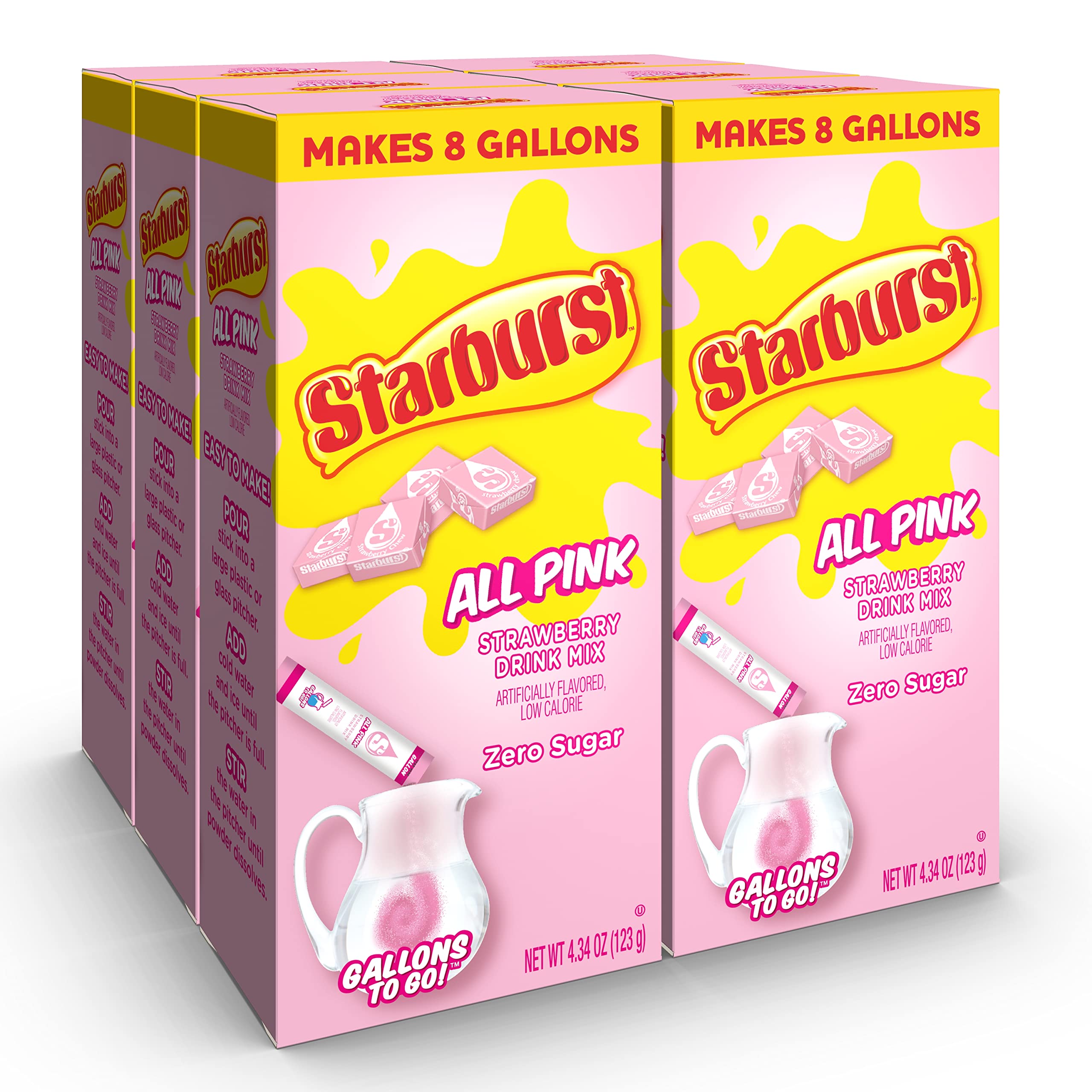 Buy Starburst Gallons To Go Powdered Drink Mix, 8Count Box (6 Pack