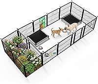 Vista 18 de FXW Rollick Unleashed corralito para perros en interiores, patio, campamento de casas rodantes, 40 pulgadas, 8 paneles para perros medianos y Blanco