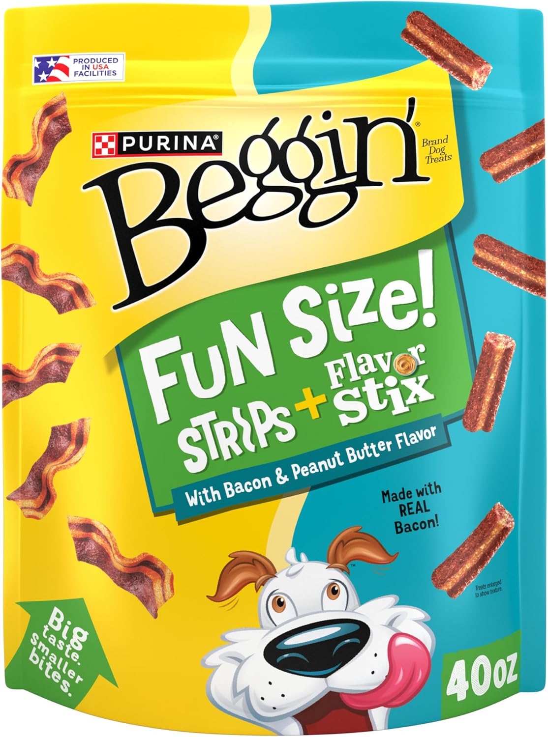 Purina Beggin’ Adult Fun Size Strips and Stix with Bacon and Peanut Butter Flavor Dog Treats Pouch - 40 oz. Pouch