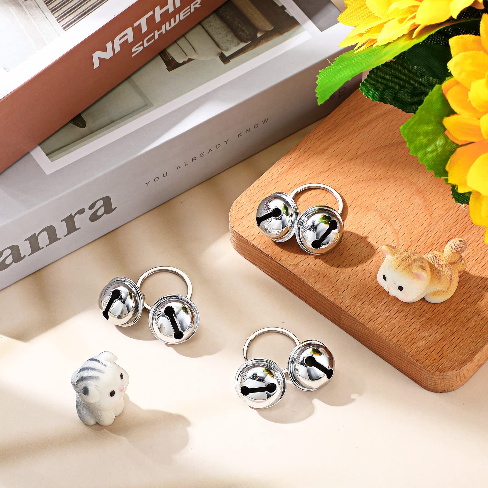 Hotop 3 Sets de Cloches Extra Fortes pour Chat Chien Animal de Compagnie Cloches de Suivi pour Chien Grelots Breloque de Traqueur Clochettes Pendentif pour Collier d'animal de Compagnie