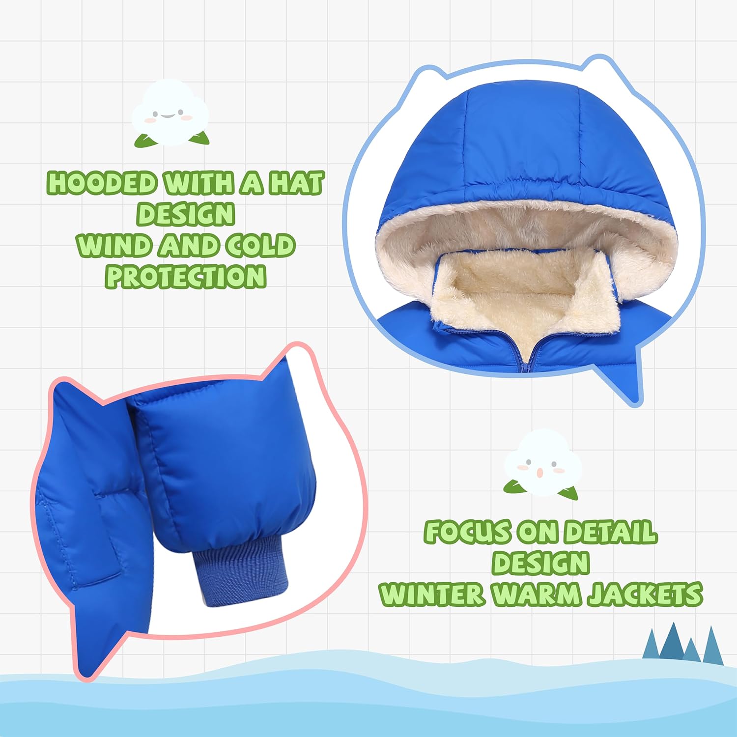 Baby Boys Girls Winter Coats for Toddler Kids Infants Baby Light Puffer Warm Thick Hooded Down Jacket for 2-7 Years - Image 3