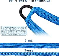 Vista 3 de Accesorios para barco de línea de muelle bungee - Pontón, moto acuática, accesorios de kayak con clip de acero inoxidable 316
