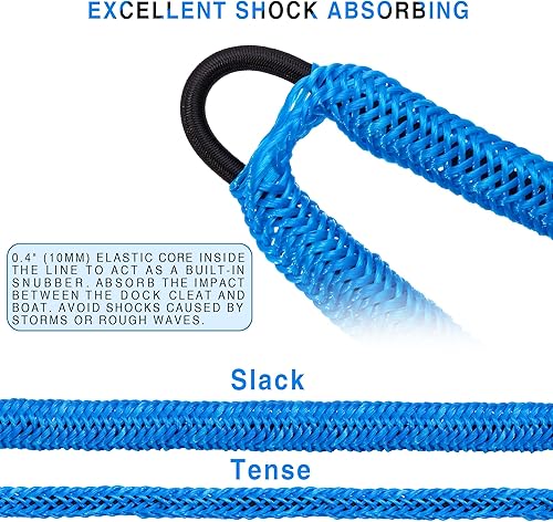 Miniatura 3 de Accesorios para barco de línea de muelle bungee - Pontón, moto acuática, accesorios de kayak con clip de acero inoxidable 316